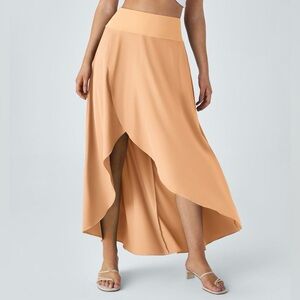 NWT ~ HALARA ~ BREEZEFUL HIGH LOW RUFFLE 2 IN 1 MAXI SKIRT ~